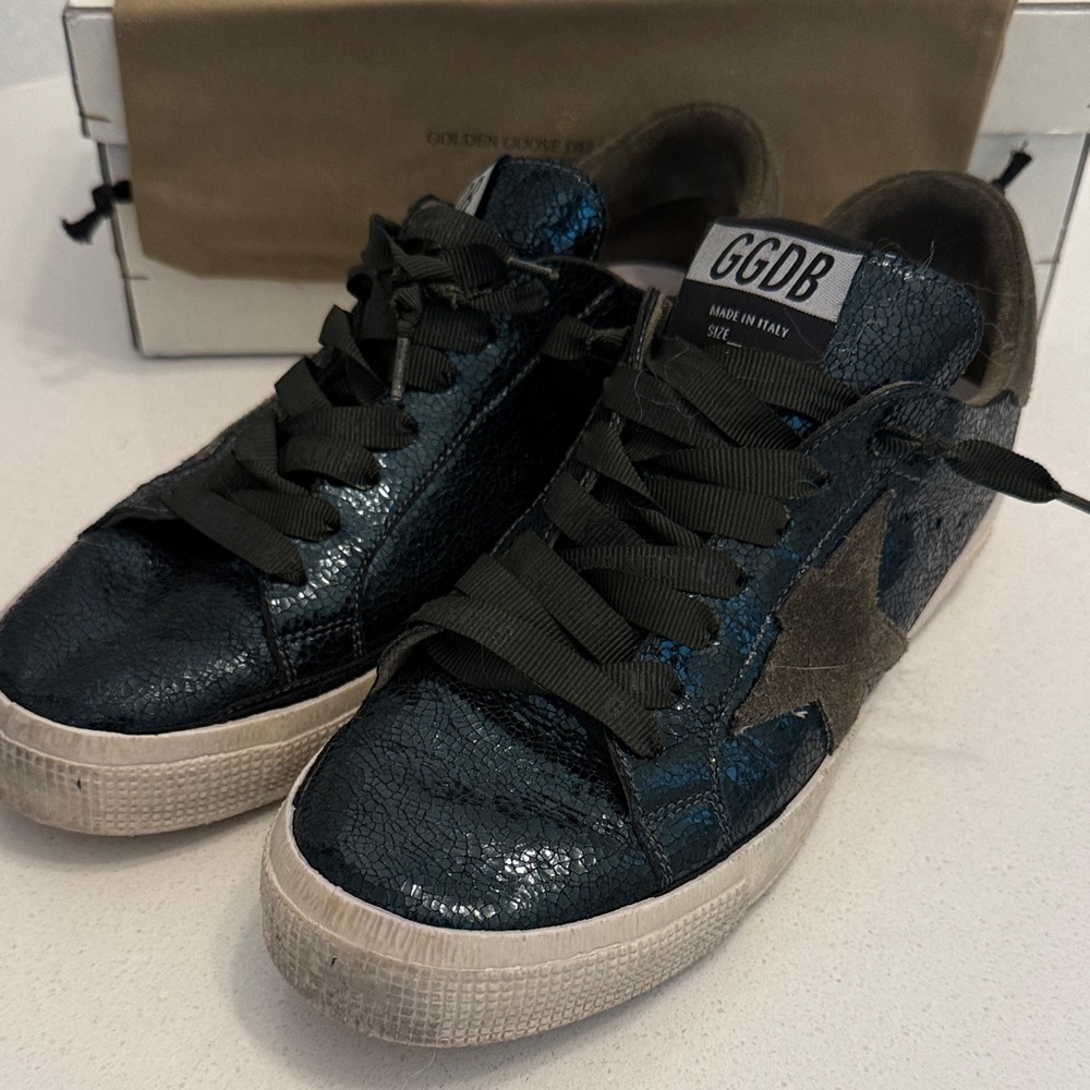 Golden Goose Black and Silver Sneakers